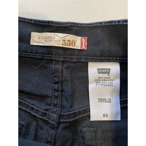 Levis Jeans Womens 30" Black 550 Relaxed Bootcut Stretch Mid Rise Cotton/Spandex - Picture 4 of 8